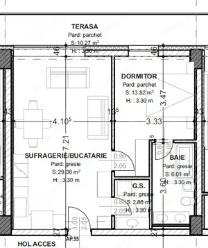 Apartament de vanzare, cu 2 camere, 62 mp, terasă 10 mp, zona centrala