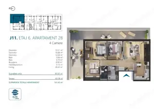 Apartament cu 4 camere, 98 mp, Ansamblu Rezidential, zona RIVUS - imagine 2