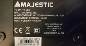 Tv aproape nou LED 12v 24" 61cm cu dvb-c dvb-t2 Auto Rulota Camion Tir microbuz - imagine 3