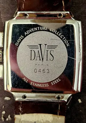 Ceas cronograf DAVIS 42mm curea piele, carcasa inox + geam cristal - imagine 3