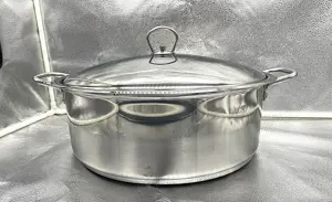 Cratita inox 12L fund gros + capac metalic rezistent