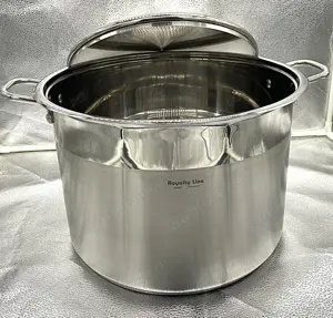 Oala inox 22L cu capac metalic si fund triplu gros