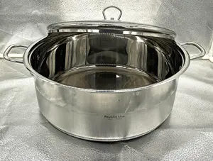 Cratita inox 14L fund triplu + capac metalic solid