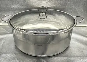 Cratita inox 17L fund triplu + capac metalic durabil