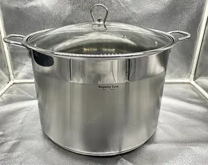 Oala inox 25L fund triplu + capac sticla rezistenta