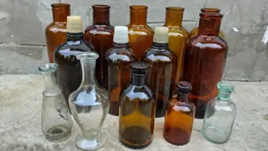 Sticle maro- albe  si vaze de colectie - imagine 5