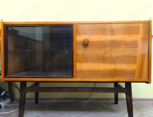 Mobila veche, set 5 piese din lemn masiv cu furnir de nuc   stare foarte buna - imagine 3