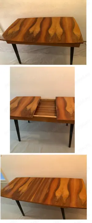 Mobila veche, set 5 piese din lemn masiv cu furnir de nuc   stare foarte buna - imagine 5