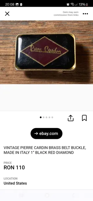 Cataramă vintage curea - imagine 3