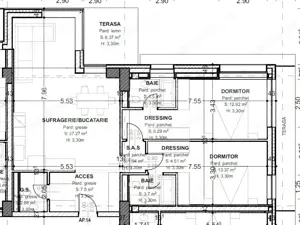 Apartament 3 camere, 93,5 mp, terasă 15,4 mp, zona centrala
