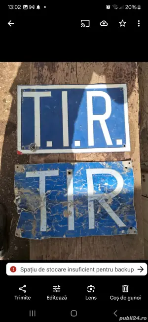 Placuțe avertizare tir