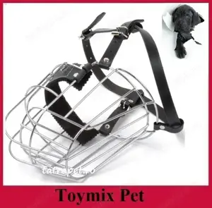 Botnita metalica caine Boxer Pibull Buldog - curelusa piele reglabila