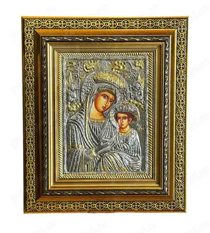 Icoane Argintate-Maica Domnului Lacrima,Mantuitorul cu Spini si alti Sfinti Relief 3 D - imagine 4