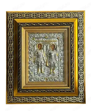 Icoane Argintate-Maica Domnului Lacrima,Mantuitorul cu Spini si alti Sfinti Relief 3 D - imagine 5