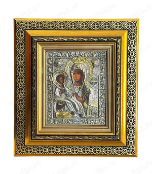 Icoane Argintate-Maica Domnului Lacrima,Mantuitorul cu Spini si alti Sfinti Relief 3 D - imagine 3