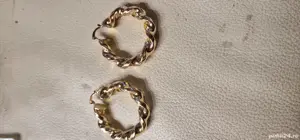 lant cubanez aur placat 14k batut cu pietre  - imagine 5