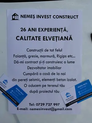 Echipa serioasa executam lucrari de constructii si amenajari interioare