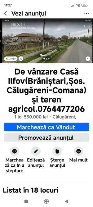 Vând urgent Casă Ilfov,Brăniștari,Preț :42000 euro neg.,Șos Călugăreni-Comana,Cadastru și Intabulare - imagine 3