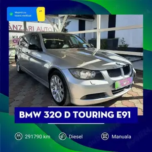 BMW 320D E91 LUXURY Touring plafon negru  Piele Navigatie Rata de la100 euro lunar