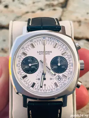 Ceas automatic Longines Heritage 1973 Cronograf White Panda