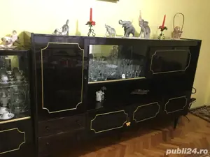 mobila sufragerie  negru lucios