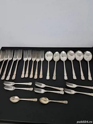 Tacamuri suflate cu argint , ștanta silver plated 25 piese - imagine 3