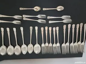 Tacamuri suflate cu argint , ștanta silver plated 25 piese - imagine 2