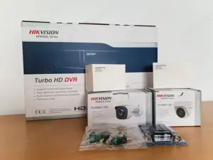Kit Supraveghere HikVision DVR + 2 Camere de Supraveghere + 20m Cablu
