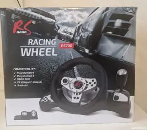 Volan Cu Pedale Rs700, Ps4 ps3 xbox One, Usb, Negru-argintiu