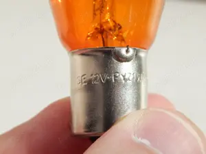 Bec cu filament 12V 21W semnalizare portocaliu BAU15s fab SELUM - imagine 4