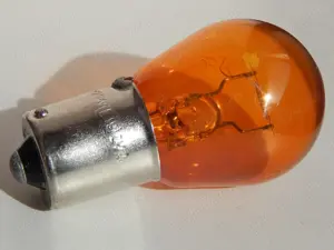 Bec cu filament 12V 21W semnalizare portocaliu BAU15s fab SELUM - imagine 3