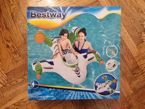 Saltea avion de apa copii cu pistol, 155 cm