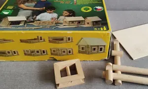 Set copii constructie 72 piese din lemn - imagine 2