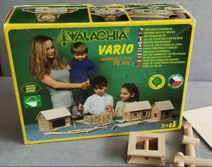 Set copii constructie 72 piese din lemn