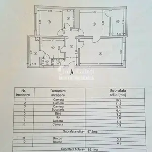 | Apartament cu 3 camere | Tiglina 2 |