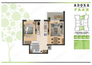 Închiriez apartament 2 camere Adora Park bl5 - imagine 2