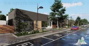 Vila stil mediteraneean, moderna, cu 4 camere ( parter ) si curte generoasa 400mp, incalzire in pard