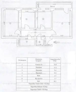 3 cam, 67 mp, Decomandat conf 1, Obor, Mobilat si Utilat - imagine 9