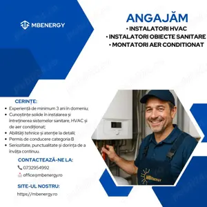  Căutăm Instalatori și muncitori necalificați.  Alătură-te echipei MbEnergy!
