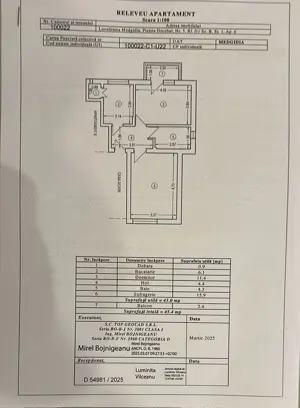 Vand apartament decomandat, 2 camere, Medgidia, centru