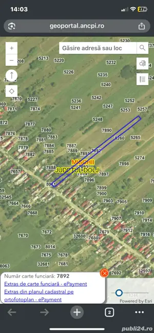 Teren intravilan 3750 mp com Mischii ,sat Mlecanesti 