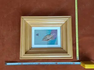 Goblen vechi cu rama din lemn lacuita si sticla peste goblen, model 2 - imagine 2