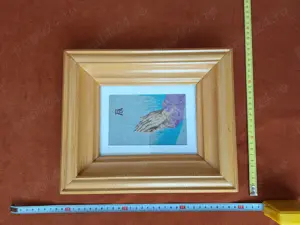 Goblen vechi cu rama din lemn lacuita si sticla peste goblen, model 2 - imagine 3