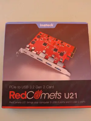 Adaptor Placa PCIe Express to USB 3.2   USB-C GEN 2 RedComets Inateck U21