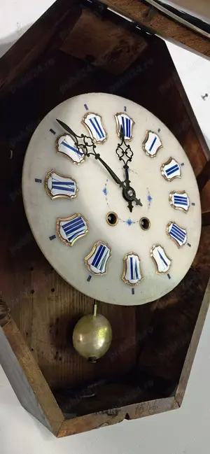 Ceas de perete cu pendula Oeil de bouef 1860 - imagine 5