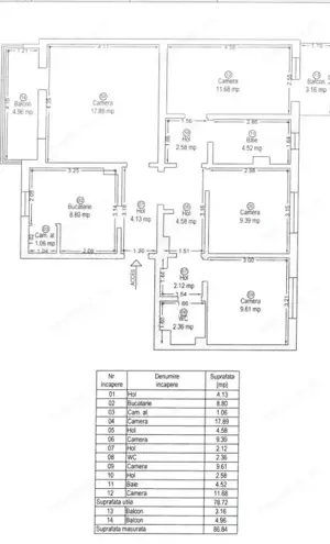 Apartament de vanzare, total decomandat, cu 4 camere, 79 mp, zona Girocului - imagine 10