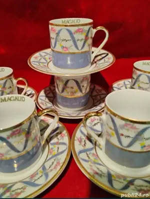 Cești franceze cu farfuriuțe Magaud Paris in ediție limitată 