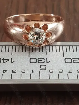 Ghiul GYPSY unisex aur masiv cu diamant natural 0,52CT  - imagine 5