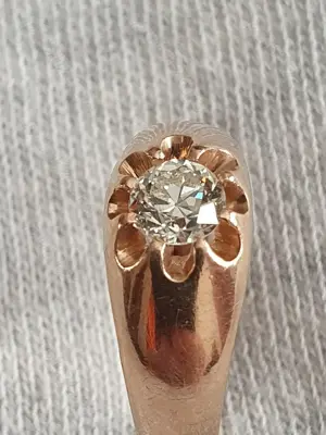 Ghiul GYPSY unisex aur masiv cu diamant natural 0,52CT  - imagine 2