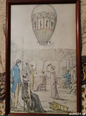 Trei vechi litografii franceze de epocă Chez Boulard 